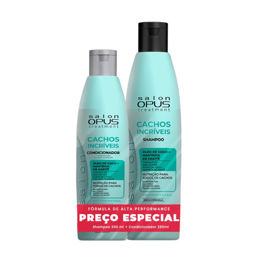 Salon Opus Cachos Incríveis Shampoo 350ml + Conditioner 250ml Set (11.83 + 8.45 fl oz) – Buy now at MKPBR.COM – Worldwide Shipping