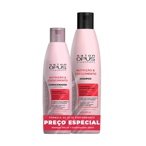 Salon Opus Nutrição & Crescimento Shampoo 350ml + Conditioner 250ml Set (11.83 + 8.45 fl oz) – Buy now at MKPBR.COM – Worldwide Shipping