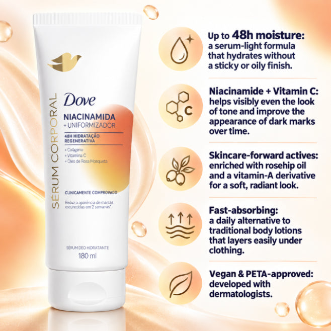 Dove Body Serum with Niacinamide + Tone Evener (Choose Size: 6.08 fl oz / 180 ml or 12.85 fl oz / 380 ml)