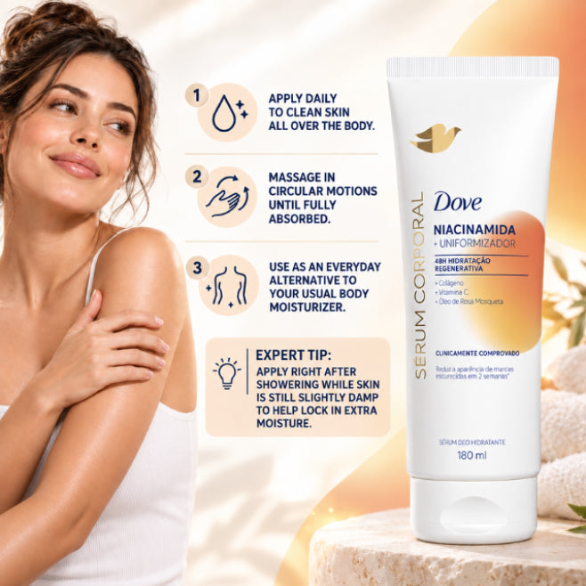 Dove Body Serum with Niacinamide + Tone Evener (Choose Size: 6.08 fl oz / 180 ml or 12.85 fl oz / 380 ml)