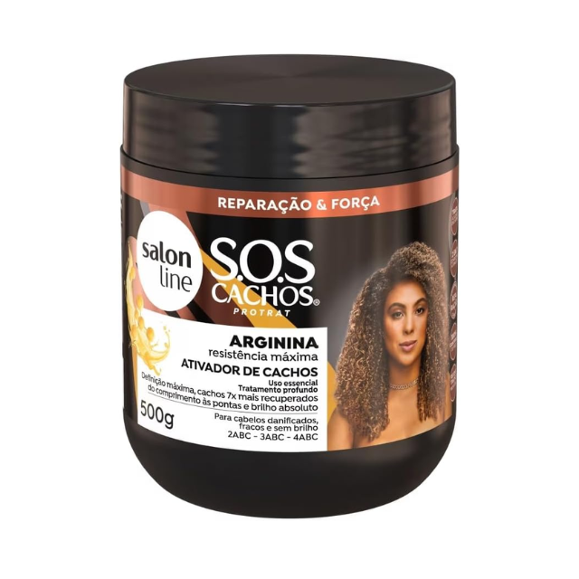 Salon Line S.O.S Cachos Arginine Reconstruction Curl Activator - Strengthening Curl Activator for Defined, Reconstructed & Nourished Curls, 17.6 oz (500 g) or 35.27 oz (1 kg)