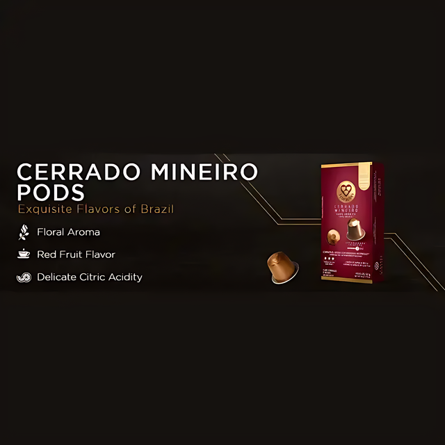عبوة 8 كبسولات قهوة 3 Corações Cerrado Mineiro متوافقة مع Nespresso - 8 × 50 جم (1.76 أونصة)، 10 كبسولات