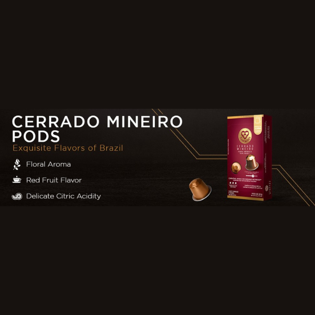 8 Packs 3 Corações Cerrado Mineiro Coffee Pods Nespresso Compatible - 8 x 50g (1.76 oz), 10 Capsules