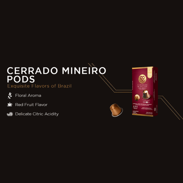 4-Pack 3 Corações Cerrado Mineiro Coffee Pods Nespresso Compatible - 4 x 50g (1.76 oz), 10 Capsules