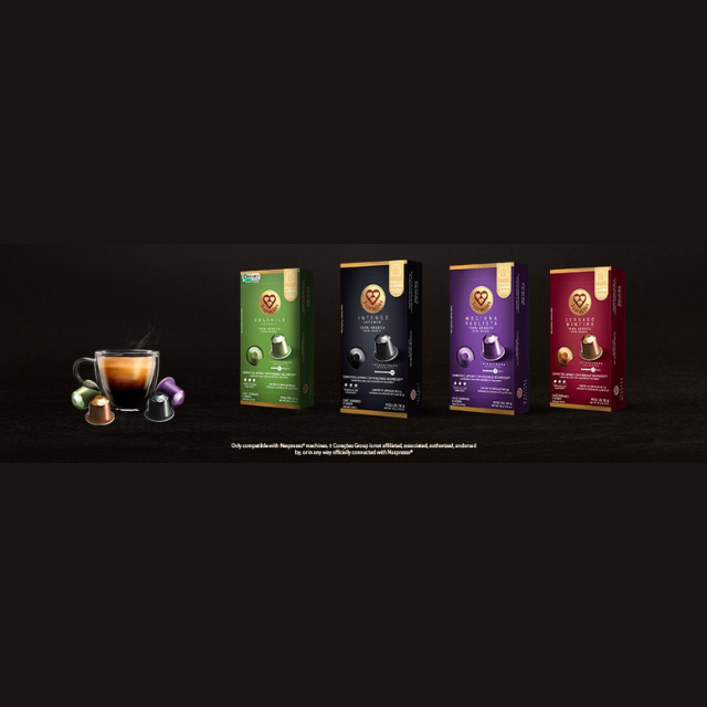 4 Packs 3 Corações Cerrado Mineiro Coffee Pods Nespresso Compatible - 4 x 50g (1.76 oz), 10 Capsules