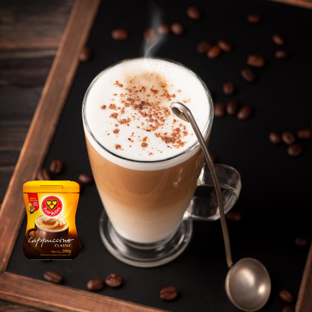 Mezcla de Capuchino Instantáneo Clásico Corações 200g (7.05 oz)