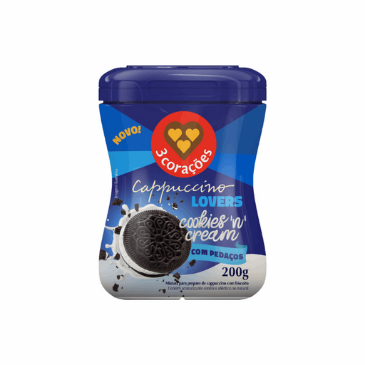 3 Corações Cookies 'n' Cream Cappuccino Instant Mix 200g (7.05 oz)