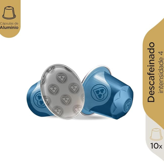 Corações Cápsulas de Café Espresso Descafeinado - Compatíveis com Máquinas Nespresso Linha Original - 56g (1,97 oz) - 10 Cápsulas - Café 100% Arábica