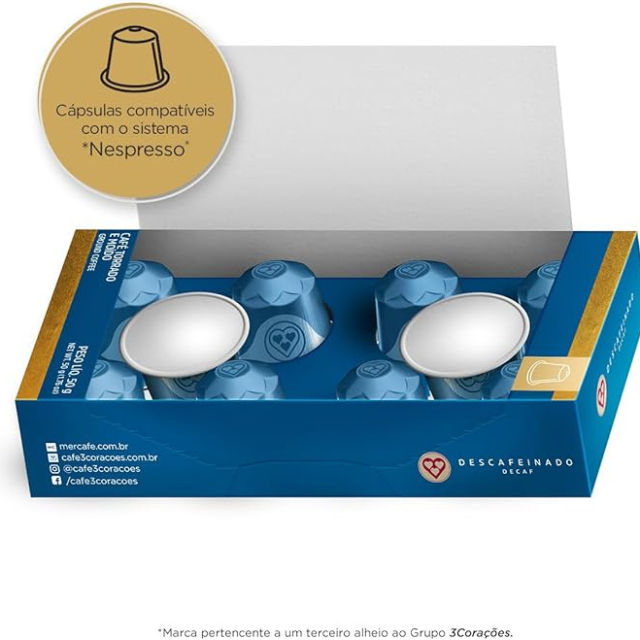 Corações entkoffeinierte Espresso-Kaffeepads – Kompatibel mit Nespresso Original Line-Maschinen – 56 g (1,97 oz) – 10 Pads – 100 % Arabica-Kaffee