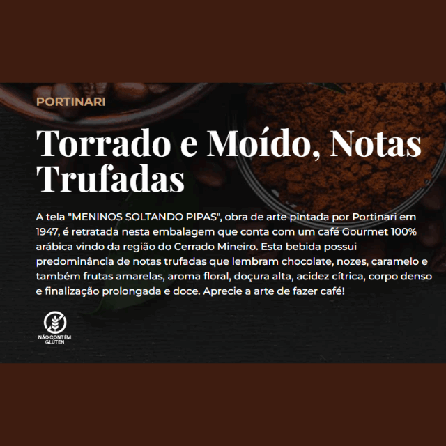 3 Corações Gourmet Portinari Truffled Notes Roasted and Ground Coffee 1947 Boys Flying Kites 250g (8.8 oz)