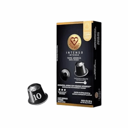 3 Corações Intenso Espresso Coffee Pods - Nespresso Compatible - 50g (1.76 oz), 10 Capsules