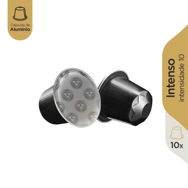 Pacote com 8 cápsulas de café expresso Corações Intenso - Compatível com Nespresso - 8 x 50g (1,76 onças), 10 cápsulas