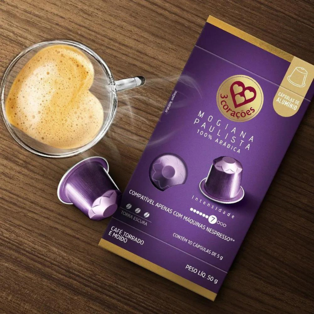 Corações Mogiana Paulista - Compatible con Nespresso - 50 g (1,76 oz), 10 Cápsulas - Café Arábica