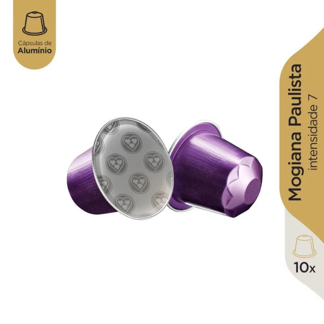 Corações Mogiana Paulista - Compatible con Nespresso - 50 g (1,76 oz), 10 Cápsulas - Café Arábica