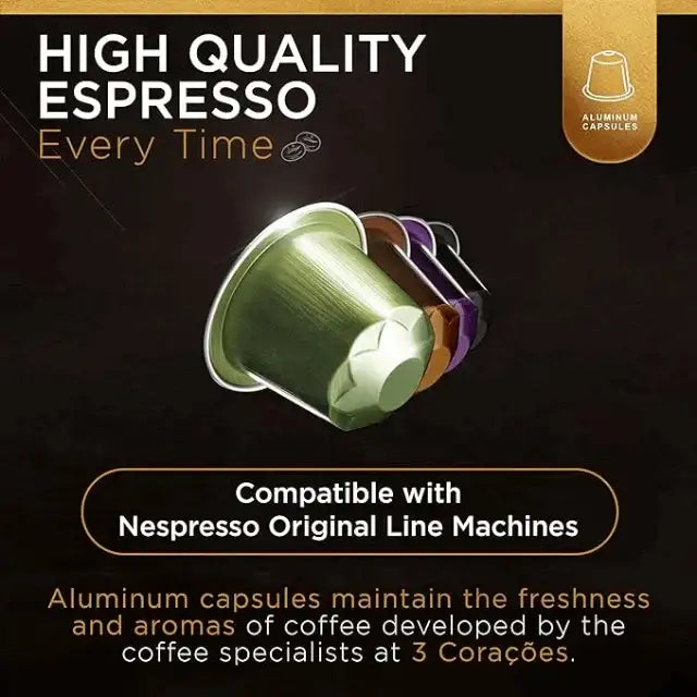Paquete de 4 cápsulas de café espresso orgánico 3 Corações