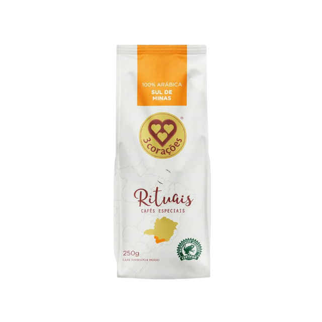 8 Packungen Corações Rituais Sul de Minas – gerösteter und gemahlener Kaffee – 8 x 250 g (8,8 oz)