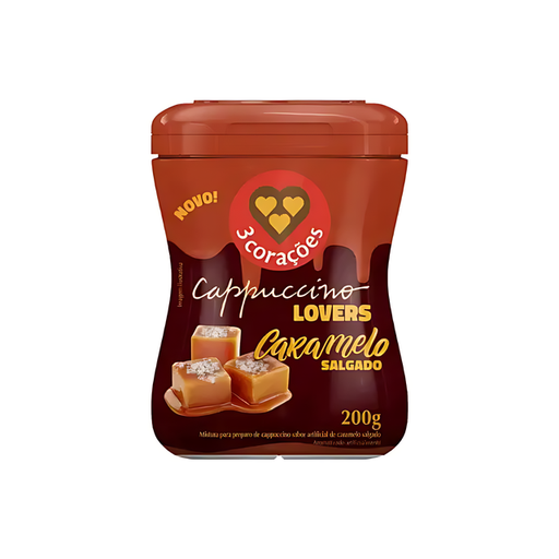 3 Corações Salted Caramel Cappuccino Instant Mix 200g (7.05 oz)