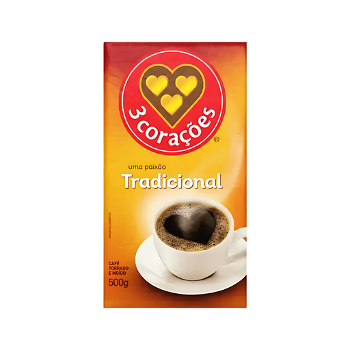 3 Corações Traditional Vacuum-Packed Ground Coffee - 500g (17.6 oz)