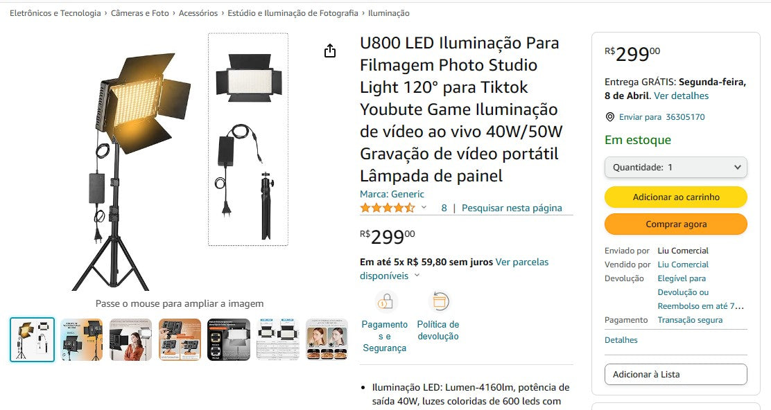 Comprador personal | Compra desde Brasil - Artículos de Estudio Fotográfico - 3 artículos (REGALO BRASIL)
