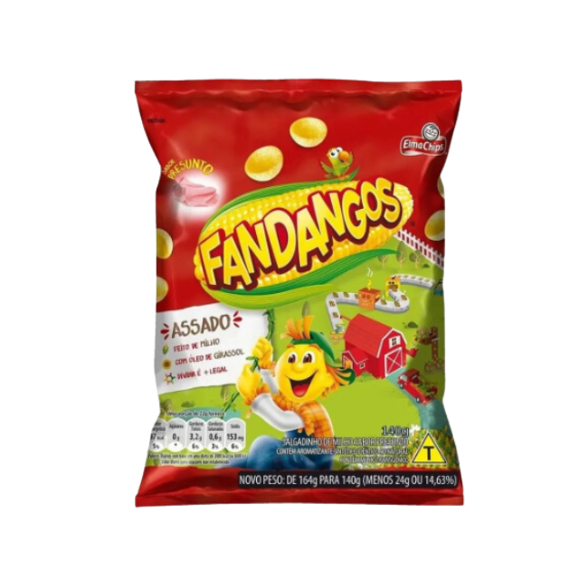 Paquete de 4 bocadillos de maíz con sabor a jamón Elma Chips Fandangos - Paquete de 4 x 140 g (4,9 oz)