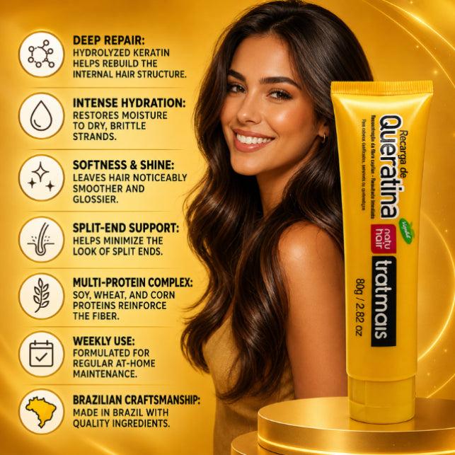 شحن الكيراتين TratMais من NatuHair – 80 جم