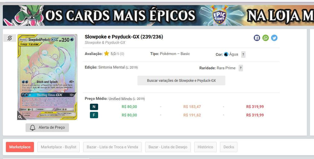 Comprador personal | Compra en Brasil - Cartas Pokémon - 35 artículos (DDU)