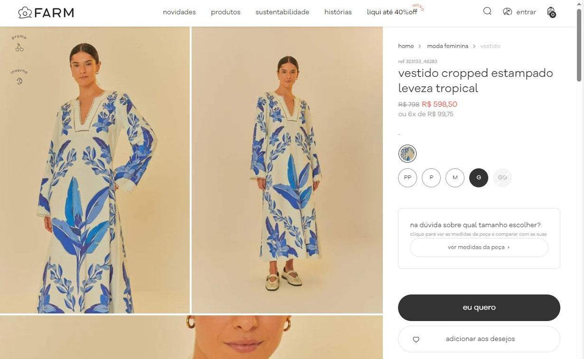 Personal Shopper | Buy from Brazil -vestido cropped estampado leveza tropical -  1 item (DDP)