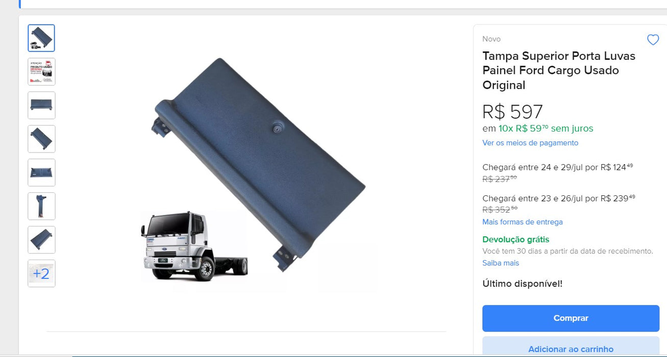 Comprador personal | Comprar desde Brasil -Repuestos para camiones- 10 artículos- DDP