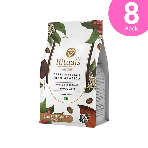 3 Corações Rituais Specialty 85+ Ground Coffee, Chocolate Aroma - 100% Arabica - 250g (8.8 oz)
