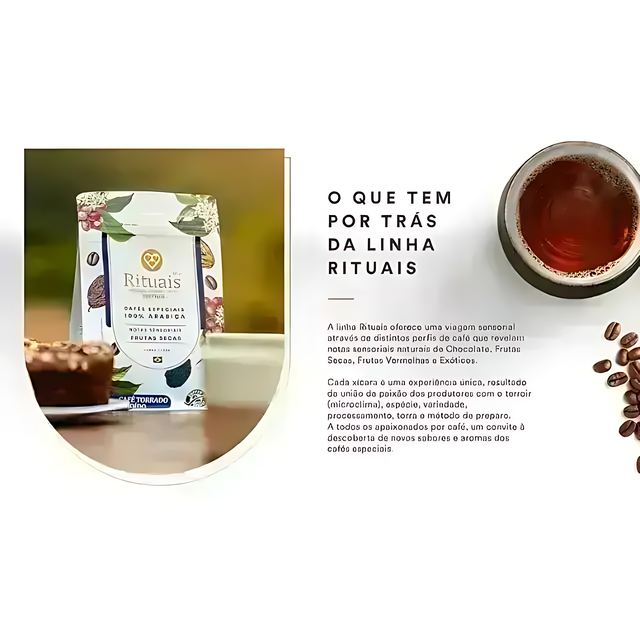 3 Corações Rituais Specialty 85+ Ground Coffee, Chocolate Aroma - 100% Arabica - 250g (8.8 oz)