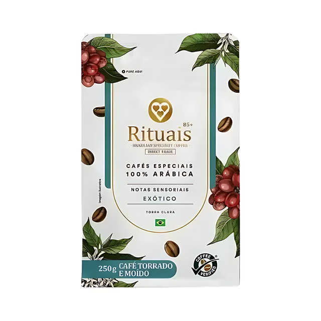 3 Corações Rituais Specialty Coffee – Ground Coffee, Exotic Aroma, Light Roast, 250g (8.8 oz)