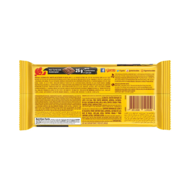 Tableta de chocolate semidulce 80 g (2,82 oz) GAROTO - Paquete de 4