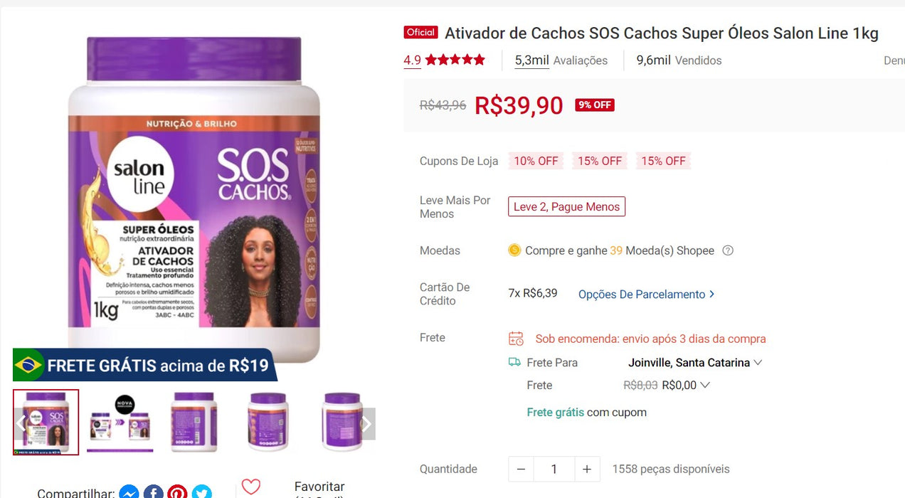 Personal Shopper | Compra desde Brasil - Champús para el cuidado del cabello - 28 ARTÍCULOS (DDP)