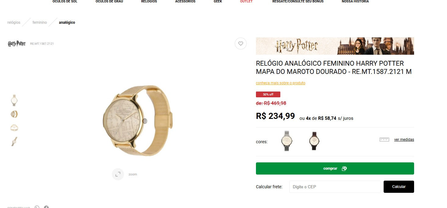 Personal Shopper | Comprar desde Brasil - Relojes Harry Potter ChiliB Pulse - 4 artículos - DDP