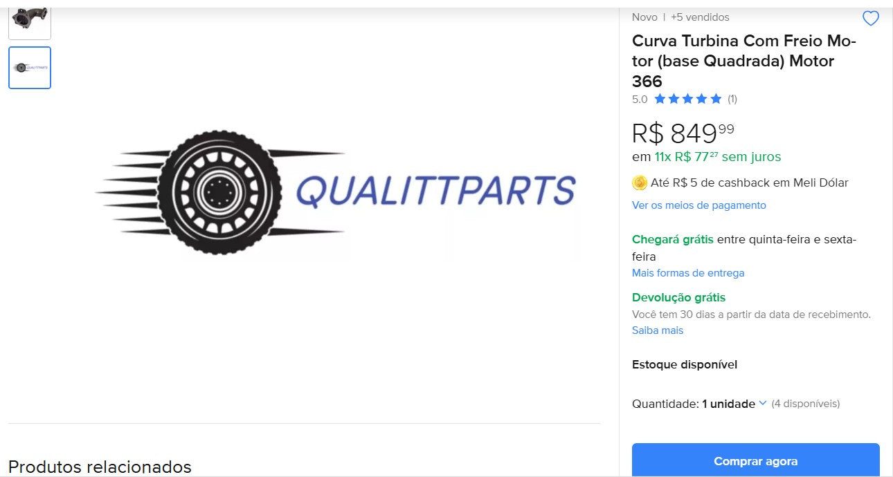 Personal Shopper | Buy from Brazil - Truck parts - 5 items (DDP)