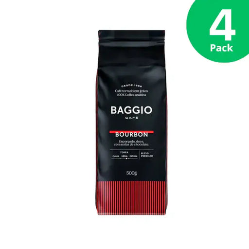 Baggio Café Bourbon Specialty Whole Bean Coffee 4-Pack, 4.4 lb, showcasing bulk value. – Buy now at MKPBR.COM – Worldwide Shipping
