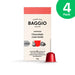 Baggio Café Chocolate Hazelnut Nespresso compatible coffee capsules, 4-Pack (40 count), showcasing bulk value. – Buy now at MKPBR.COM – Worldwide Shipping
