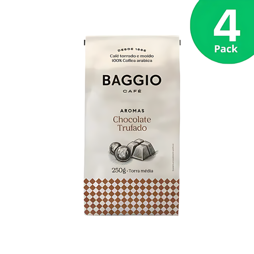 4-Pack Baggio Café Chocolate Truffle Specialty Flavored Ground Coffee bag, for longer supply. – Buy now at MKPBR.COM – Worldwide Shipping