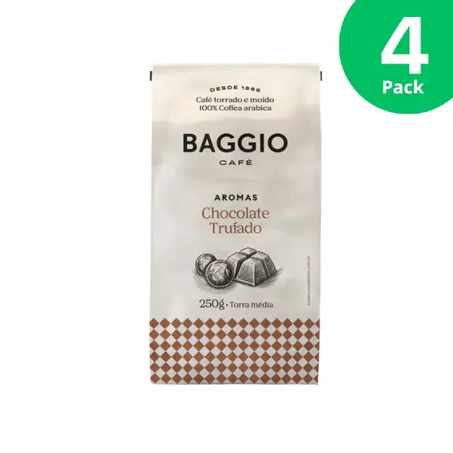 4-Pack Baggio Café Chocolate Truffle Specialty Flavored Ground Coffee bag, for longer supply. – Buy now at MKPBR.COM – Worldwide Shipping