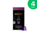 Baggio Café Extra Intenso Nespresso compatible coffee capsules, 4-Pack (40 count), showcasing bulk value. – Buy now at MKPBR.COM – Worldwide Shipping
