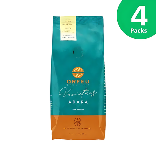 4-Pack Orfeu Arara Whole Bean Coffee – A vibrant 4