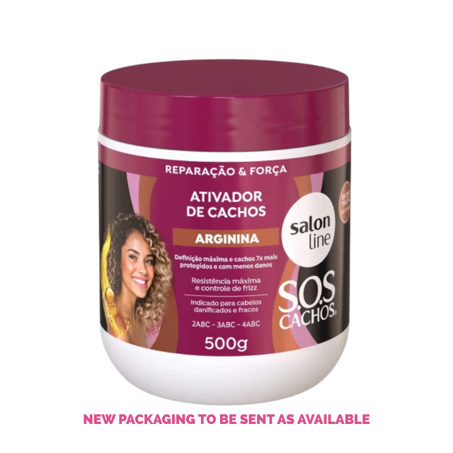 Salon Line S.O.S Cachos Arginine Reconstruction Curl Activator - Strengthening Curl Activator for Defined, Reconstructed & Nourished Curls, 17.6 oz (500 g) or 35.27 oz (1 kg)