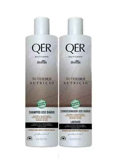 Griffus QÉR NutriCoco Shampoo + Conditioner Set 1L (33.81 fl oz) – Buy now at MKPBR.COM – Worldwide Shipping