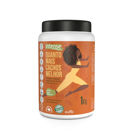 Griffus Intense Quanto Mais Cachos Melhor 2-in-1 Leave-In Cream 1kg (35.27 oz) – Buy now at MKPBR.COM – Worldwide Shipping