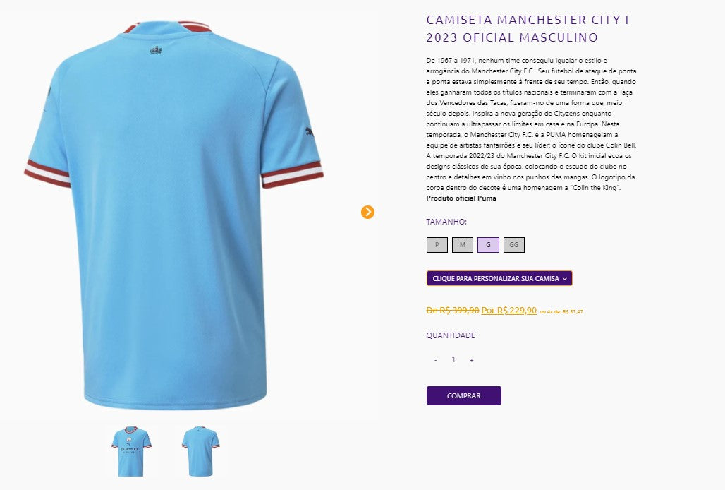 Personal Shopper | Acheter au Brésil - Maillots de football - 4 articles - DDP