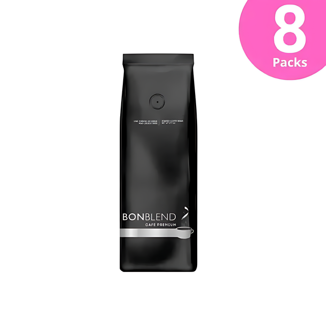 عبوة 8 من حبوب القهوة Bonblend Premium - 8 × 500 جرام (17.7 أونصة) - قهوة Brazilian Arabica