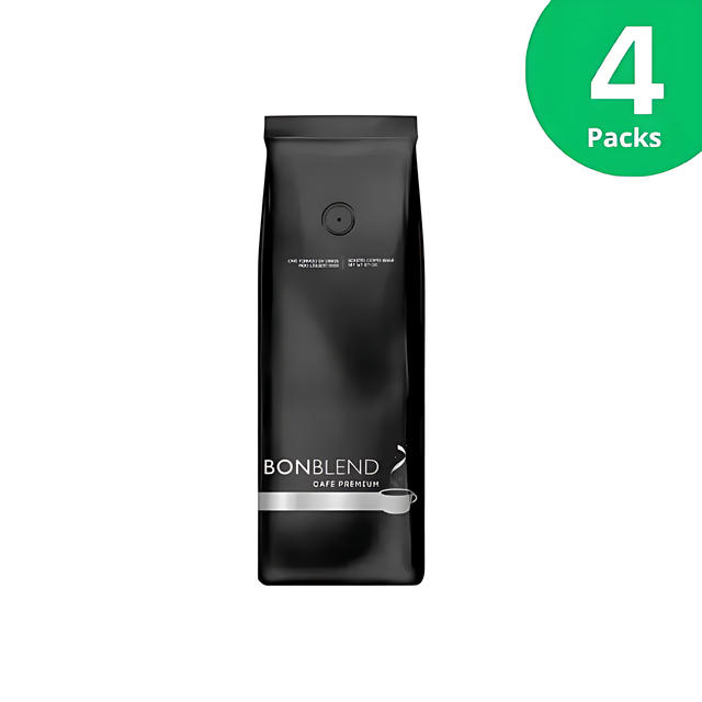 عبوة من 4 حبوب قهوة Bonblend Premium - 4 × 500 جرام (17.7 أونصة) - قهوة Brazilian Arabica