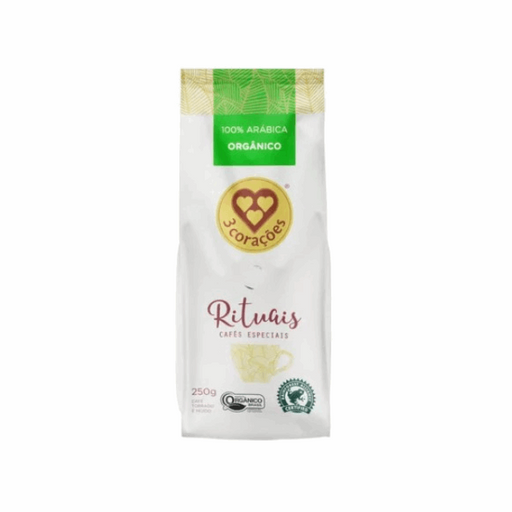 3 Corações Rituais Organic Ground Coffee - 250g (8.8 oz) - Brazilian Arabica Coffee