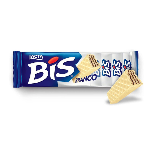 Lacta White BIS / Bis Branco: شوكولاتة بيضاء مغلفة بشكل فردي وحلوى الويفر المقرمشة (100.8 جم / /3.55 أونصة / 20 قطعة)