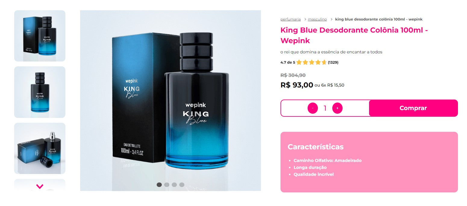 Personal Shopper | Buy from Brazil - Wepink Perfumes - 5  items - DDP